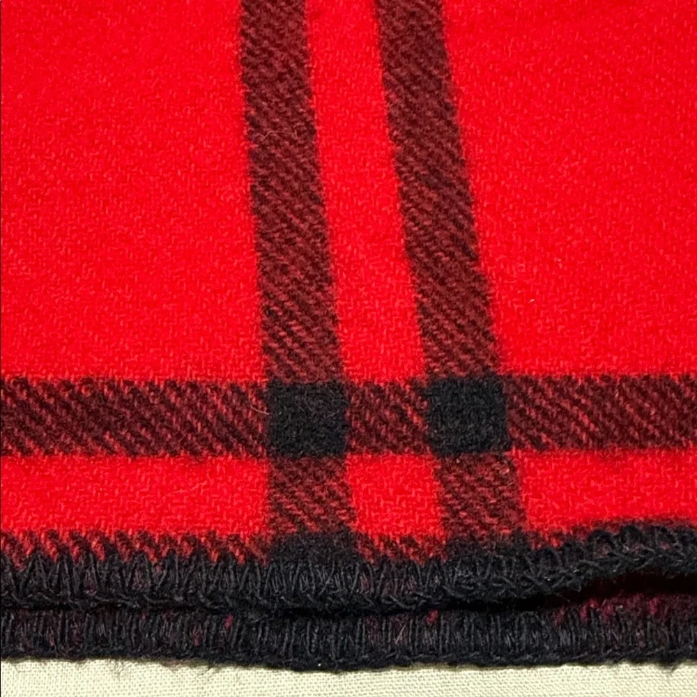 Red and Black Plaid Wool Scarf